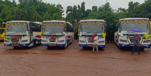 Andhra Pradesh government, APSRTC, new bus launch, public transportation, Mandipalli Ramprasad Reddy, electric buses, Rajamahendravaram Bus Complex, East Godavari buses, West Godavari buses, transportation services, Adireddy Vasu, Gorantla Butchaiah Chowdary, Nallamilli Ramakrishna Reddy, APSRTC modernization, public transport in Andhra Pradesh, transportation system improvements, APSRTC buses inauguration.